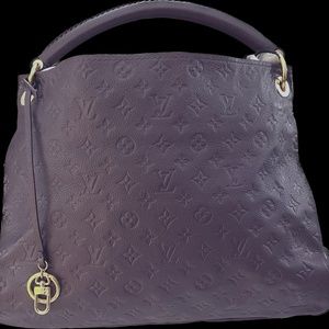 Auth Louis Vuitton Monogram Empreinte Artsy MM Shoulder Bag M93828 Purple